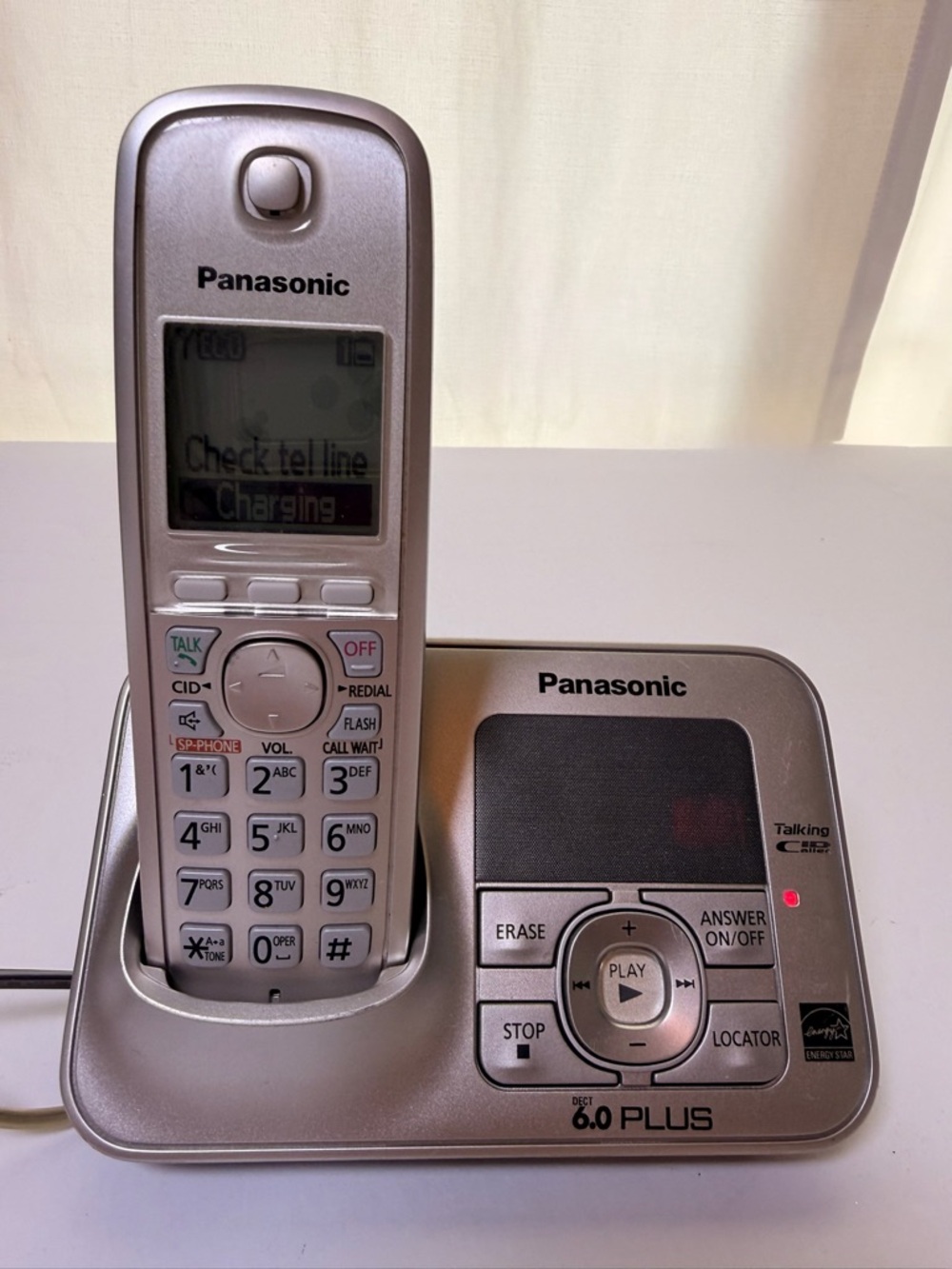 Panasonic Cordless Phone Base - Silver TESTED & Working